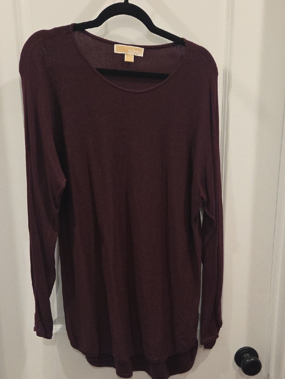 Michael Kors Maroon Knit Crewneck Top